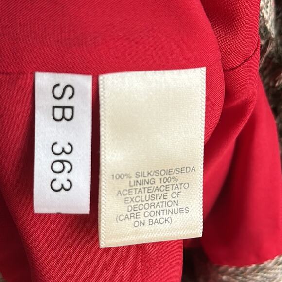 Susan Bristol Vintage Embroidered Herringbone Academia Blazer Jacket - Picture 7 of 8